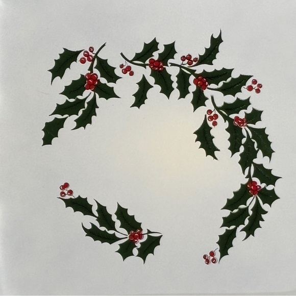 Vintage 3 Piece Lacquerware Nesting Tray Set Christmas Holly  Japan server - Picture 9 of 9